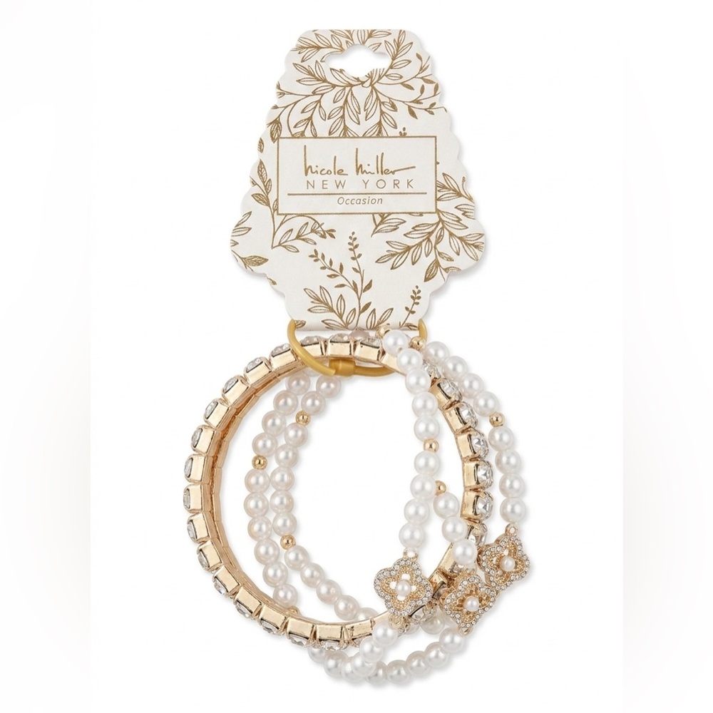 Nicole Miller New York Pearl and Crystal Bracelets